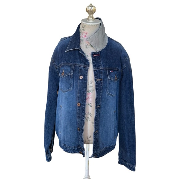 Vintage Tommy Hilfiger Men’s Denim Jacket - Size L - Picture 5 of 13